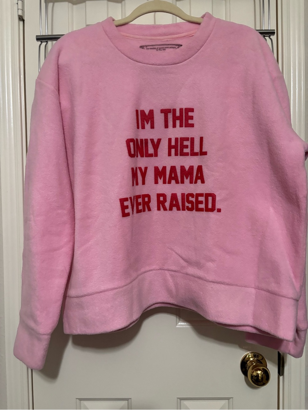 Daydreamer Pink Crewneck Sweatshirt with Red Graphic Text
